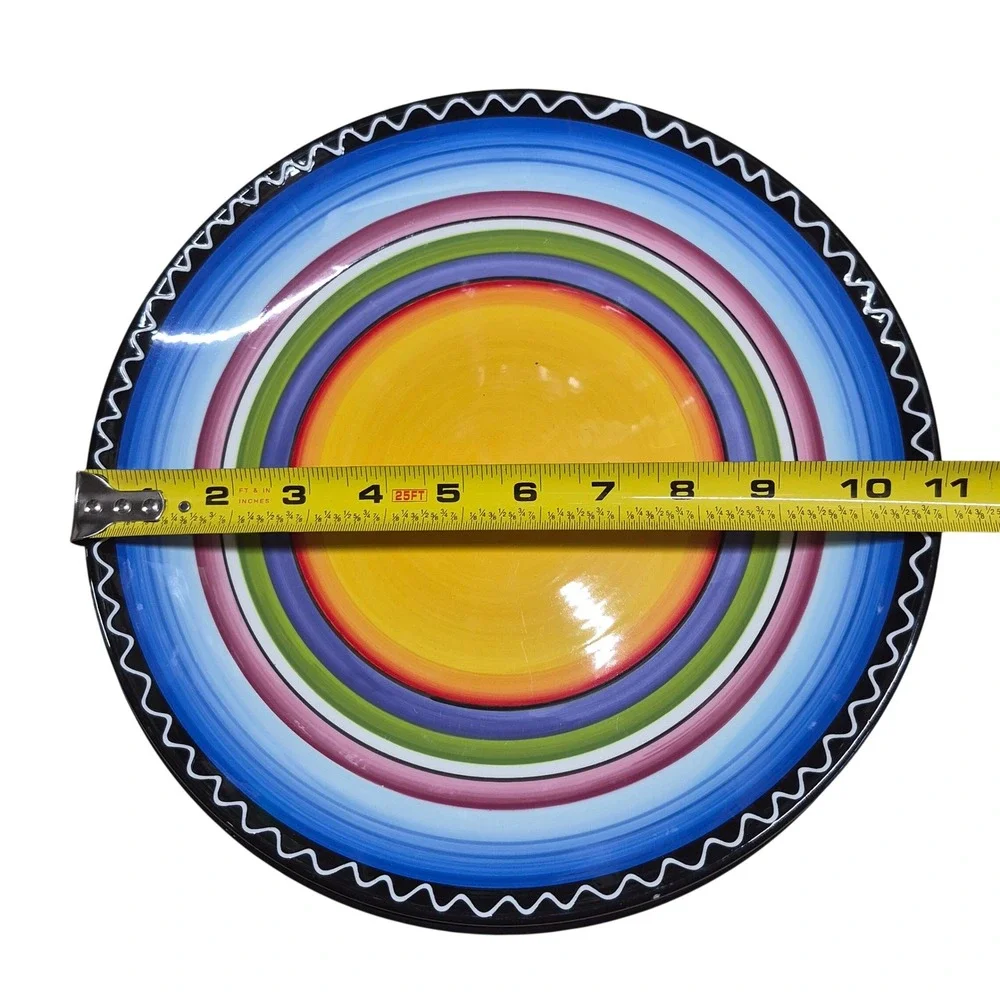 Certified International Nancy Green Multi Color Concentric Circle Dinner Plate